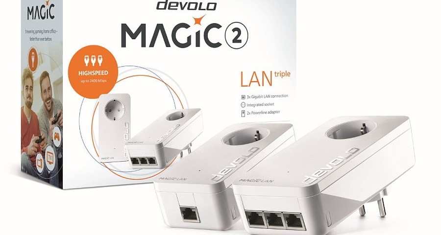 Novo devolo Magic 2 LAN triple: O Mais Rápido Adaptador Powerline com três portas LAN Gigabit Novo devolo Magic 2 LAN triple: O Mais Rápido Adaptador Powerline com três portas LAN Gigabit